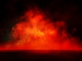 Fire with smoke on black background . illustration design Royalty Free Stock Photo