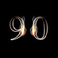 Fire and Smoke font. Numbers 9 0.