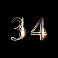 Fire and Smoke font. Numbers 3 4.