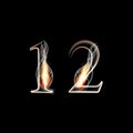 Fire and Smoke font. Numbers 1 2.