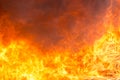 Fire and smoke from furniture burning in conflagration Royalty Free Stock Photo