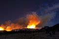 Fire and smoke plume at night Royalty Free Stock Photo