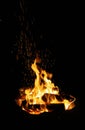 Fire sparkling with sparks Royalty Free Stock Photo