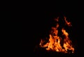 Fire with sparks with black background Royalty Free Stock Photo