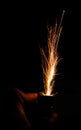 Sparks like fireworks with hands as objects