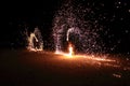 Fire Spinning Show Men in Thailand