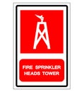 Fire Sprinkler Heads Tower Symbol Sign, Vector Illustration, Isolate On White Background Label. EPS10 Royalty Free Stock Photo