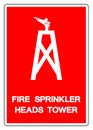 Fire Sprinkler Heads Tower Symbol Sign, Vector Illustration, Isolate On White Background Label. EPS10 Royalty Free Stock Photo