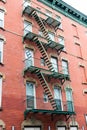 Fire stairs on the New York house Royalty Free Stock Photo