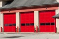fire station red doors Royalty Free Stock Photo
