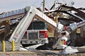 Fire Station, truck destroyed by tornado.