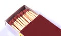 The fire sticks in a match box. Royalty Free Stock Photo