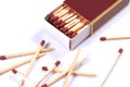 The fire sticks and match box. Royalty Free Stock Photo