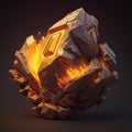 fire stone with yellow sparks