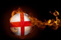 Fire surrounding england ball Royalty Free Stock Photo