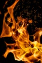 Fire with swirls of sparks in the night Royalty Free Stock Photo
