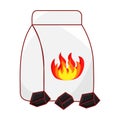 Fire Symbol Packet With Coal Stack On White Royalty Free Stock Photo