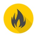 Fire symbols icon with long shadow