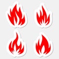 Fire symbols icon set