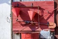 Fire tackles and equipment hanging on firefighters security place on a wall