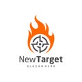 Fire Target logo vector template, Creative Target logo design concepts, Icon symbol, illustration