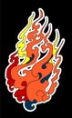 Fire tattoo for printing.Sticker fire background. Royalty Free Stock Photo