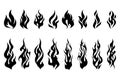 Fire tattoo vector set Royalty Free Stock Photo