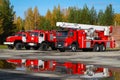 Red fire trucks. Royalty Free Stock Photo