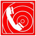 Fire Telephone Symbol Sign, Vector Illustration, Isolate On White Background Label. EPS10 Royalty Free Stock Photo