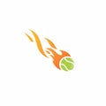 Fire Tennis Ball Vector Illustration. Tennis Ball Club