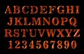 Fire text. Alphabet of fire. red-hot text Royalty Free Stock Photo