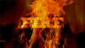 Fire Text on black background Royalty Free Stock Photo