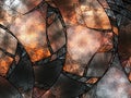 Fire themed stained glass fractal pattern