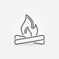 Fire thin line icon. Burnable Trash vector concept linear symbol