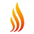 Fire with three tongues of flame - icon Royalty Free Stock Photo