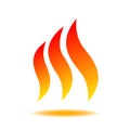 Fire with three tongues of flame. Icon illustration for design