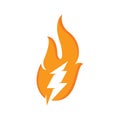 fire thunder or flame thunder logo vector icon illustration Royalty Free Stock Photo