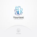 Fire thunder logo design Royalty Free Stock Photo