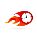 flame fire time vector logo design Royalty Free Stock Photo