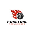 Fire Tire Logo Template Design Vector. Royalty Free Stock Photo