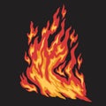 fire torch colorful flat emblem