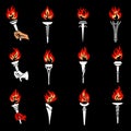 Fire torch icons Royalty Free Stock Photo