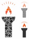 Fire torch light Composition Icon of Humpy Elements