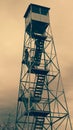 Fire Tower in sepia on a windy day Royalty Free Stock Photo