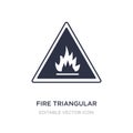 fire triangular icon on white background. Simple element illustration from Signs concept
