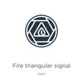 Fire triangular signal icon vector. Trendy flat fire triangular signal icon from signs collection isolated on white background.
