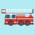 Fire truck on blue background Royalty Free Stock Photo