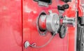 Fire truck close up equipment Royalty Free Stock Photo