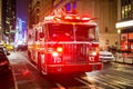 Fire truck with emergency lights on the street Royalty Free Stock Photo