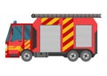 Fire truck. Fire engine. Emergency fire vehicle template. Red transportation for firefighting or fire extinguishing Royalty Free Stock Photo